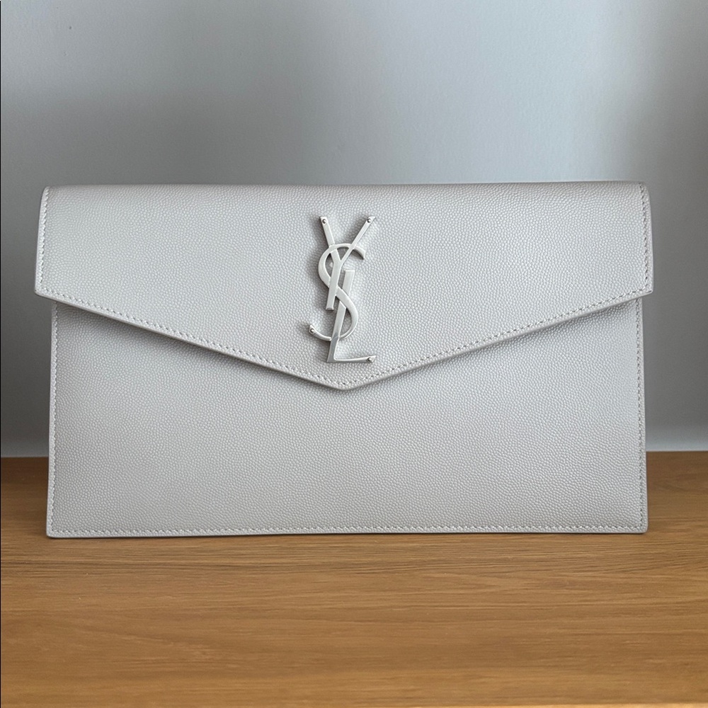 Saint Laurent leather Gray Clutch